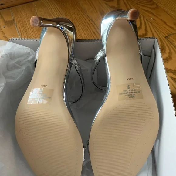 Calvin Klein Silver Halena Heel 6.5 - Picture 4 of 6